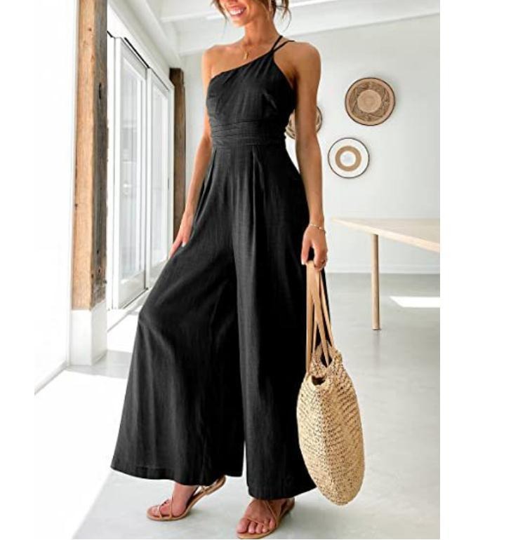 Women Camisole Waist Wide leg Lenin Jumpsuit