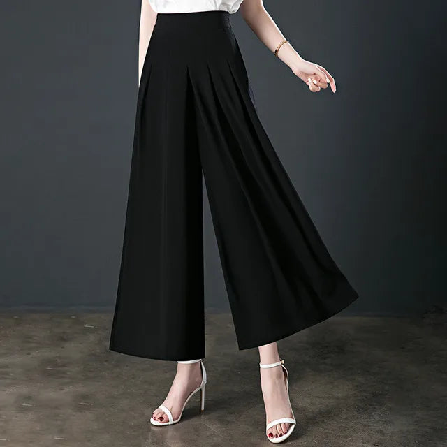Korean Style High Waisted Chiffon Wide leg Pants