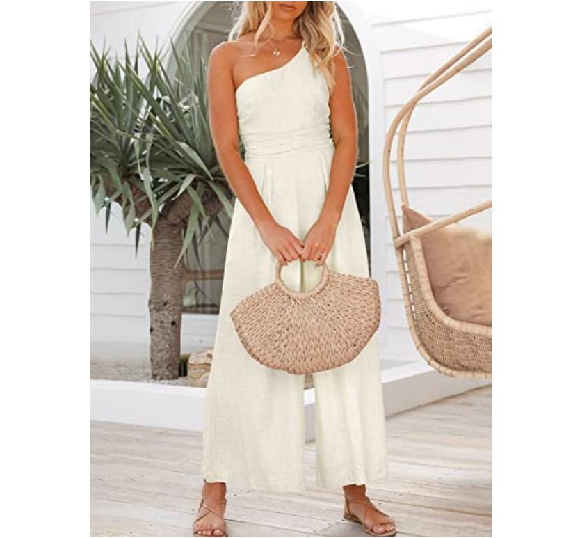 Women Camisole Waist Wide leg Lenin Jumpsuit