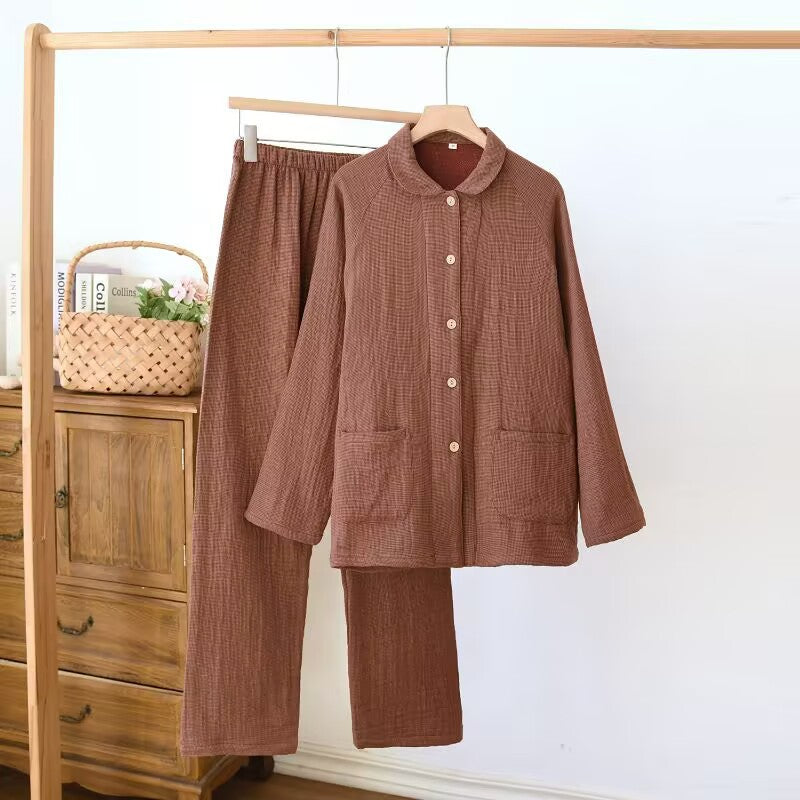 Women's pure cotton with four layers sleepwear