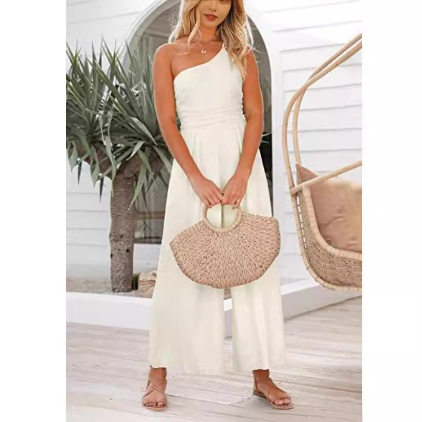 Women Camisole Waist Wide leg Lenin Jumpsuit