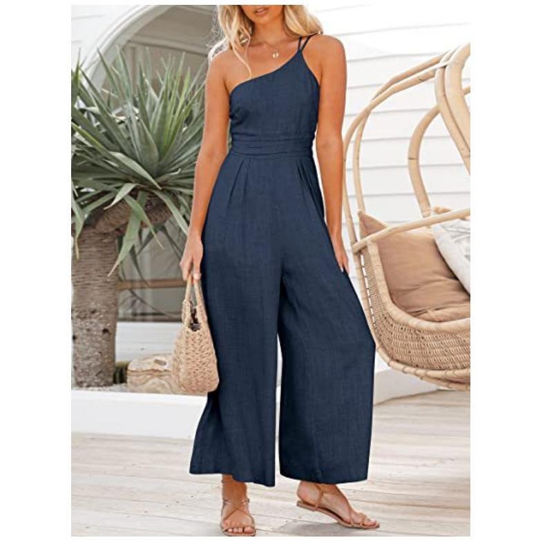 Women Camisole Waist Wide leg Lenin Jumpsuit