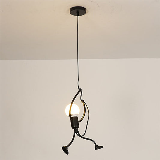 Modern Charming Hanging Chandelier Creative Iron Pendant Lamp For Indoor Lighting Swing Small Humanoid Chandelier