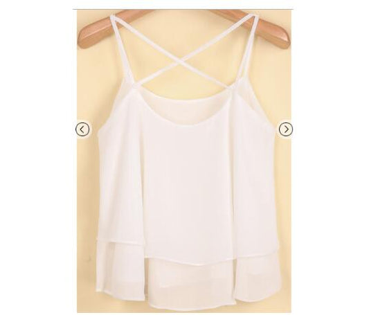 Camis Lotus Leaf Tanks Women Chiffon Summer Casual Condole Belt Blouse Tees Sleeveless Shirt Blouse Casual Tank Tops