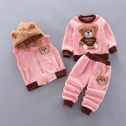 Children's Bear Print Three Piece Set