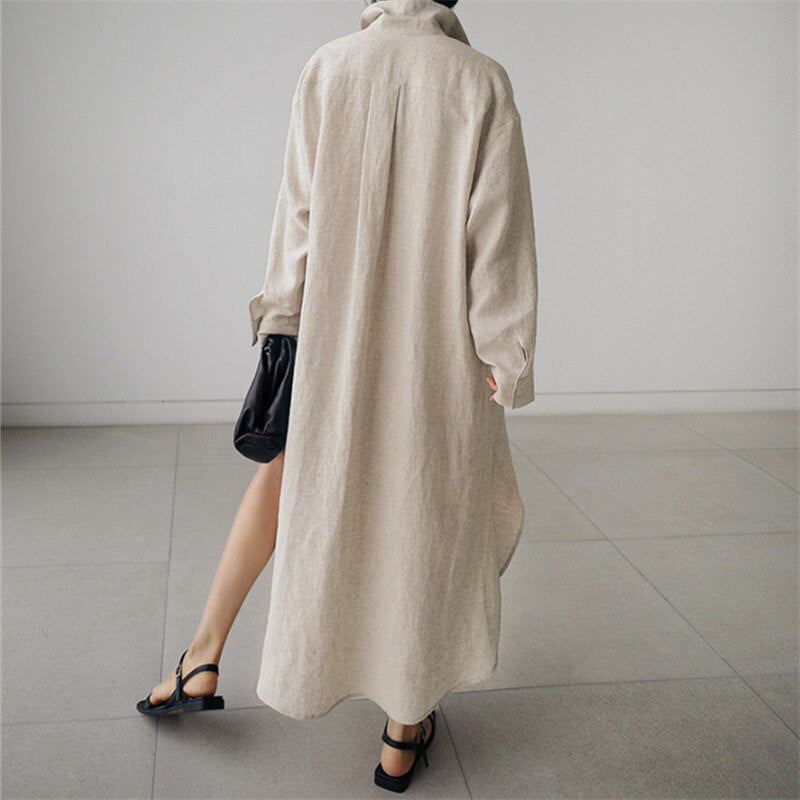 Women Long Sleeve Shirt Dress