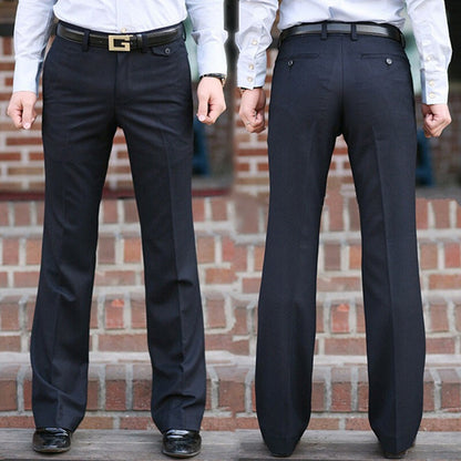 Men's Casual Flared Straight Leg Trouser