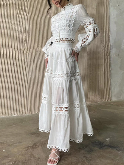 Women's Lace work French Retro dress