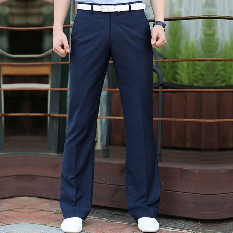 Men's Casual Flared Straight Leg Trouser