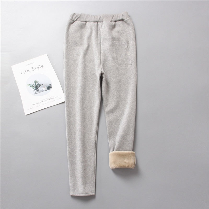 Women's Lamb Fleece Sweatpants Thickened Warm Leggings