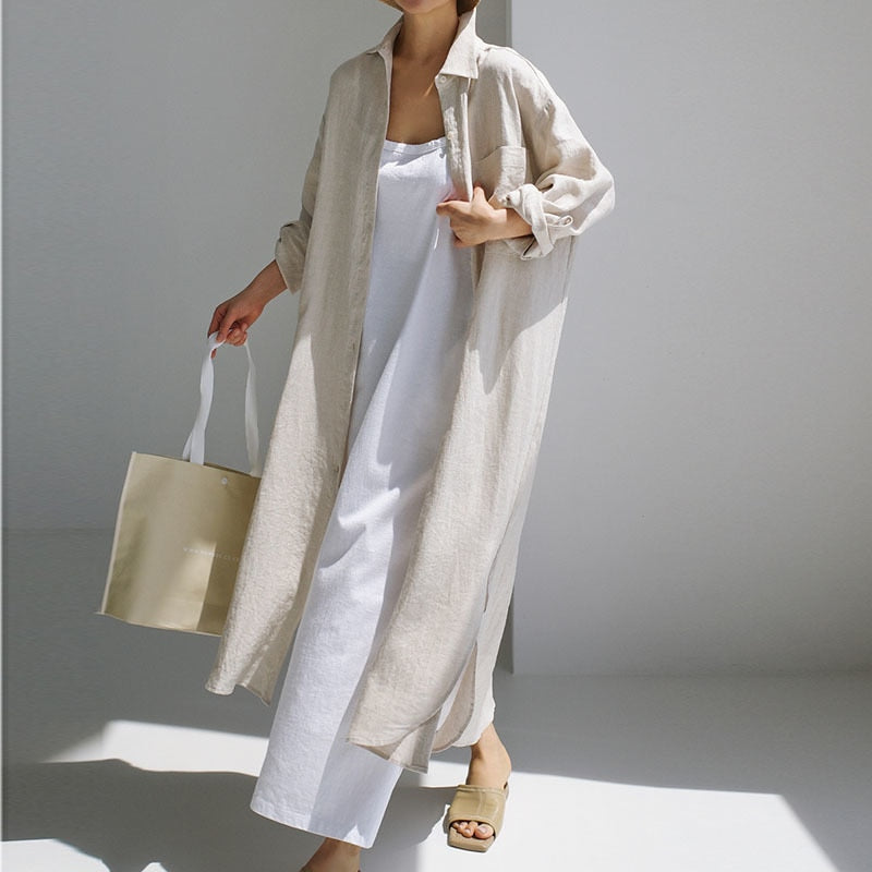 Women Long Sleeve Shirt Dress