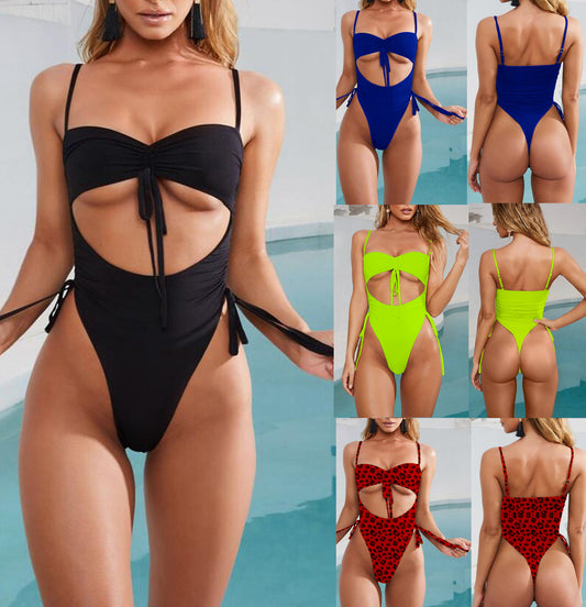 Ladies One Piece Bandage Swimsuit Sports Bikini