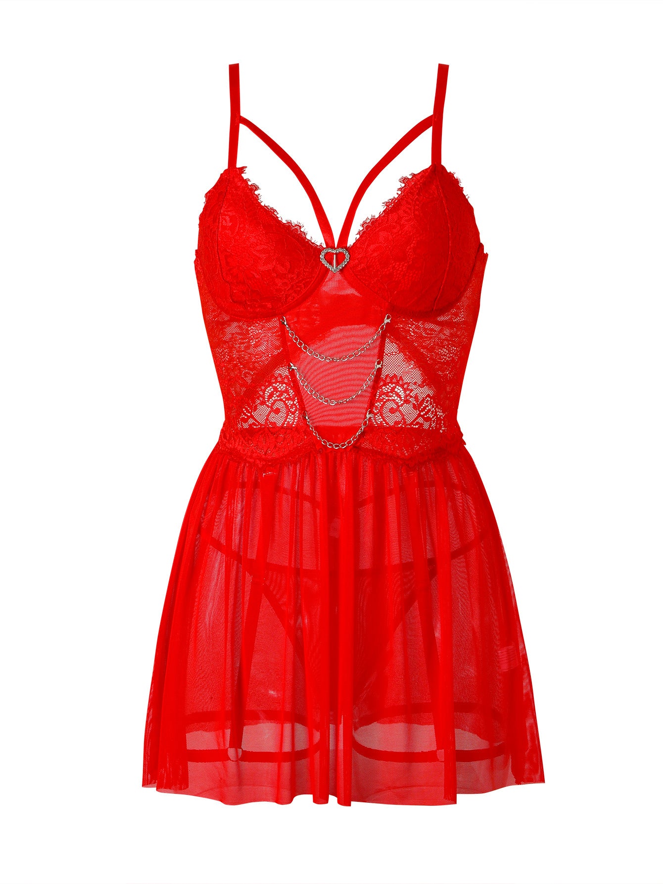 Valentines Special Women Sleepwear Mesh jumpsuit