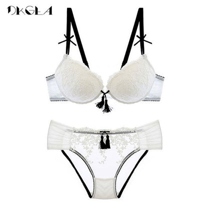 Soft Push up Thick Cotton Embroider Bra Set