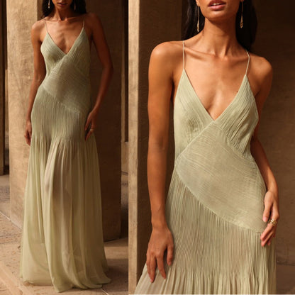 Women's casual vacation loose see through dress