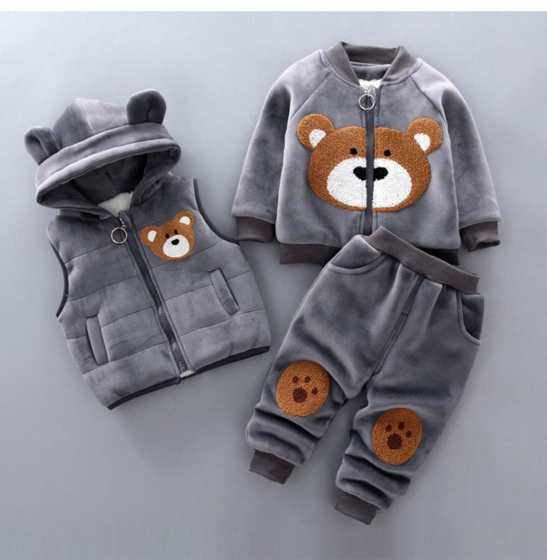 Children's Bear Print Three Piece Set