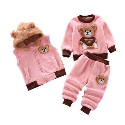 Children's Bear Print Three Piece Set