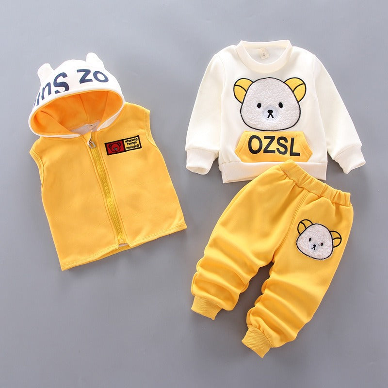 Children's Bear Print Three Piece Set