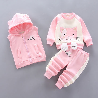 Children's Bear Print Three Piece Set