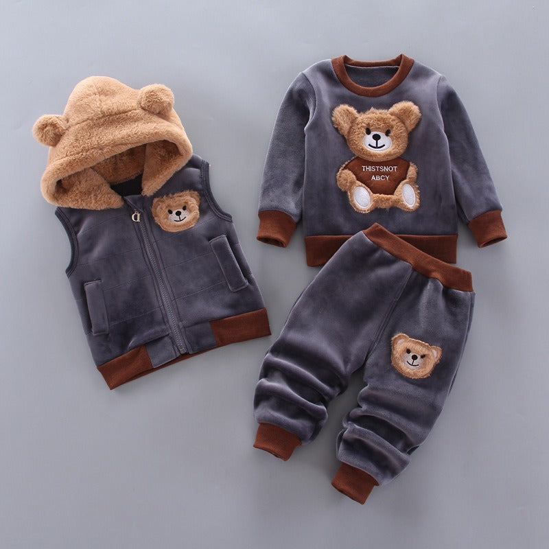 Children's Bear Print Three Piece Set