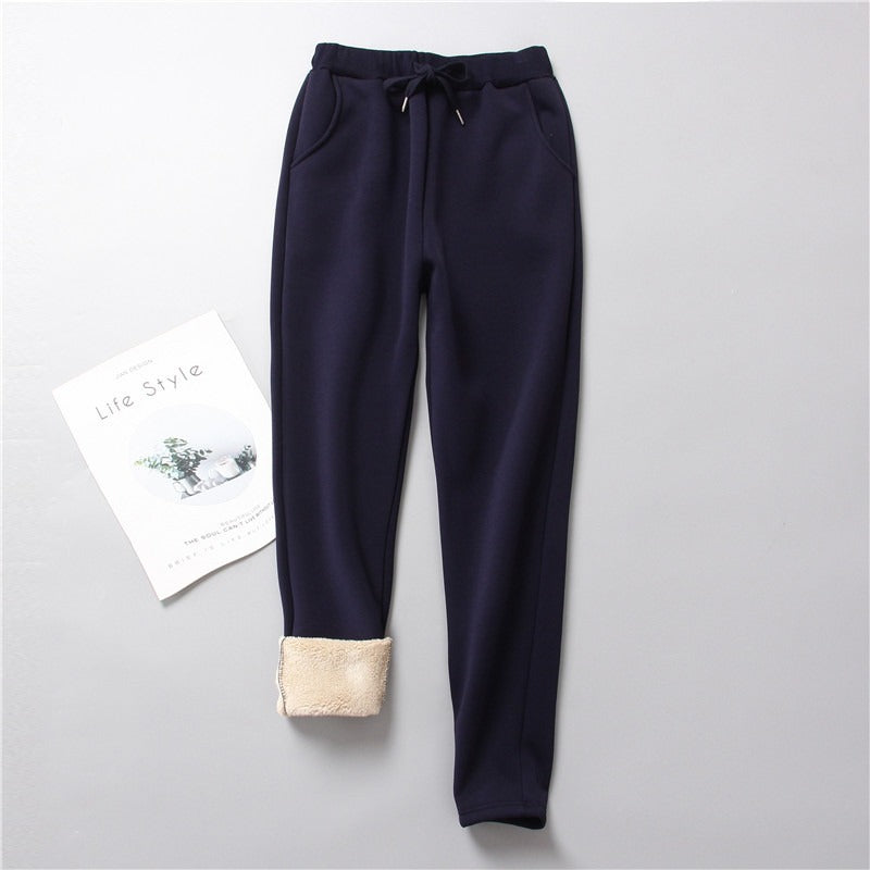 Women's Lamb Fleece Sweatpants Thickened Warm Leggings