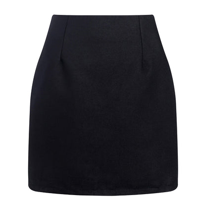 Women's high waisted plaid pencil wool mini skirt