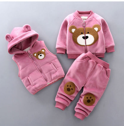 Children's Bear Print Three Piece Set