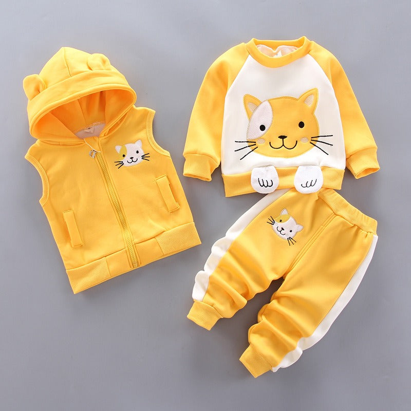 Children's Bear Print Three Piece Set