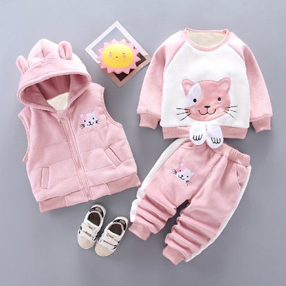 Children's Bear Print Three Piece Set