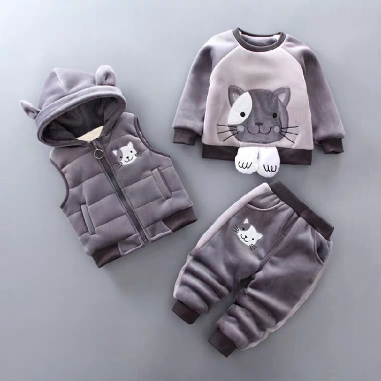 Children's Bear Print Three Piece Set