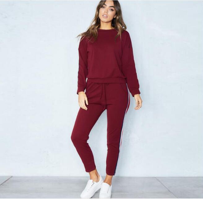 Women 2 Piece Clothing Set Leisure Sports Suit Sweatshirt+Pants Tracksuit for Women Suit