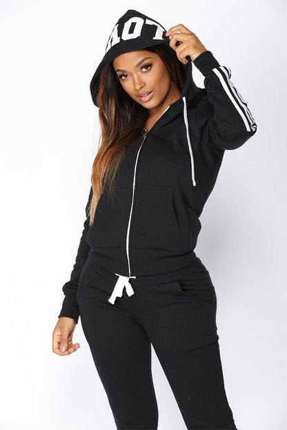 Ladies Tracksuit Crop Hoodies Sweatshirt Pants Sets Leisure Wear Casual Suit