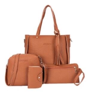 PU Leather Women's Shoulderbag +Casual Tote + Lady Handbag +Card Coin Bags Purse Messenger Satchel 4pcs/set