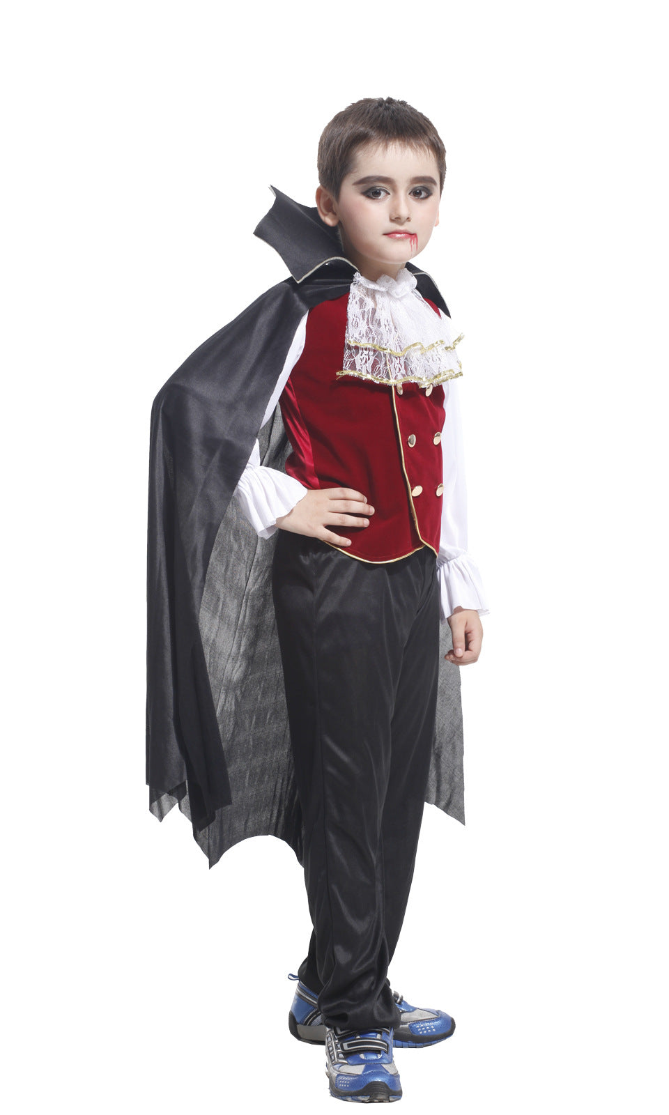 Children's Boys / Girls Halloween Cosplay Costume Long Sleeve Top + Pants + Cloak Vampire Performance Costume 3pcs/set