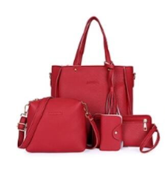 PU Leather Women's Shoulderbag +Casual Tote + Lady Handbag +Card Coin Bags Purse Messenger Satchel 4pcs/set