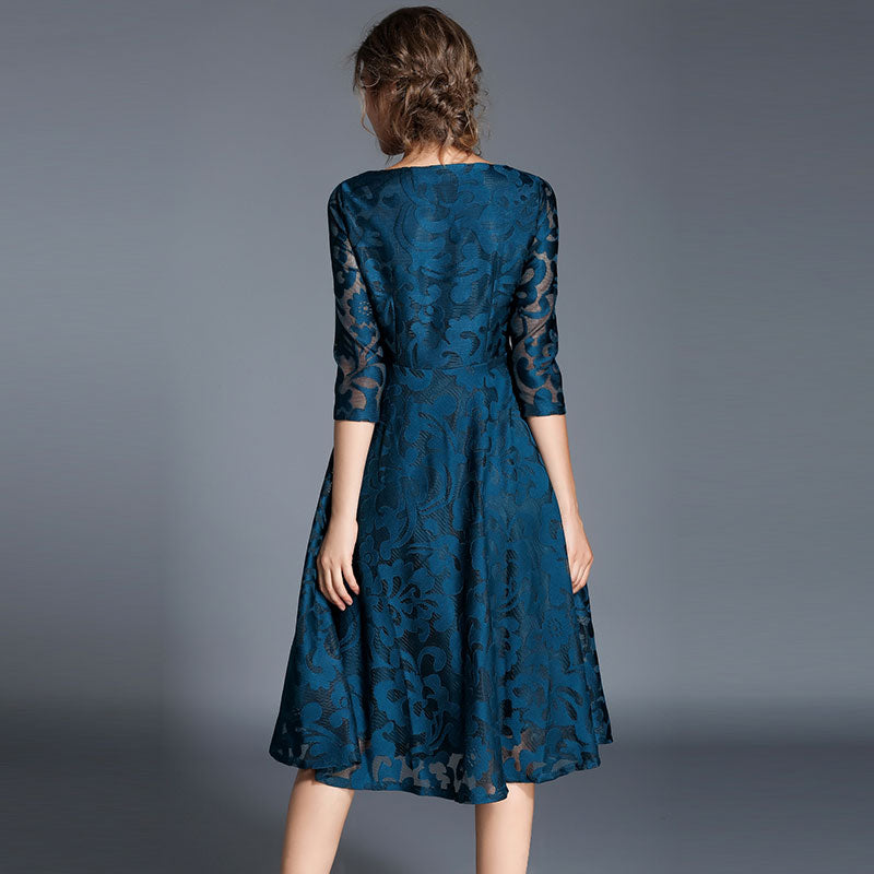 Spring Fashion  Luxury Elegant Slim Ladies Party Dress Women Casual Lace Dresses