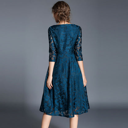 Spring Fashion  Luxury Elegant Slim Ladies Party Dress Women Casual Lace Dresses