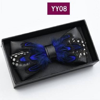 Tie feathers PU bow ties butterfly