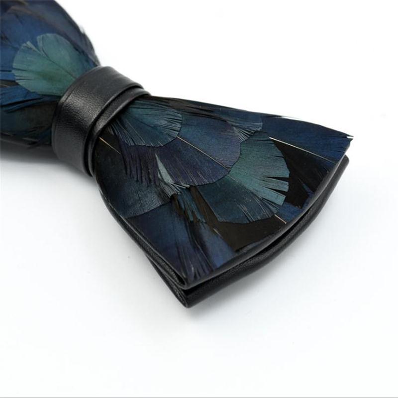 Tie feathers PU bow ties butterfly