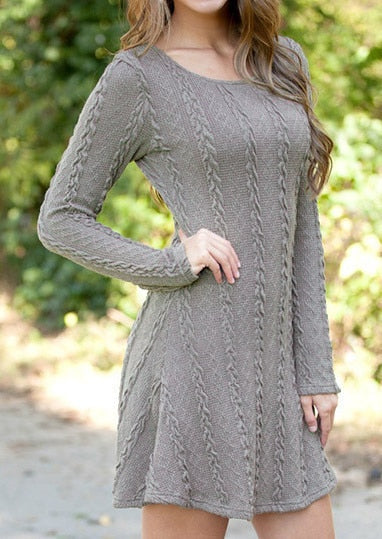 Women Causal Plus Size S-5XL Short Sweater Dress