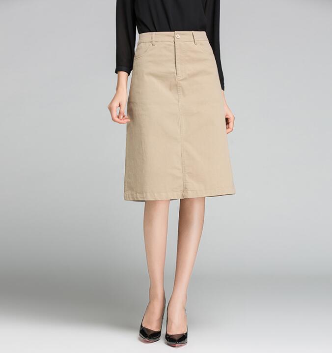 Women Polyester Elastic High Waisted Pencil Stretch Skirt