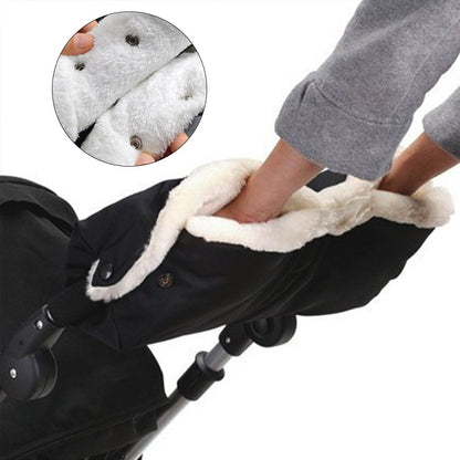 Waterproof Pushchair Hand Cover Fur Mittens