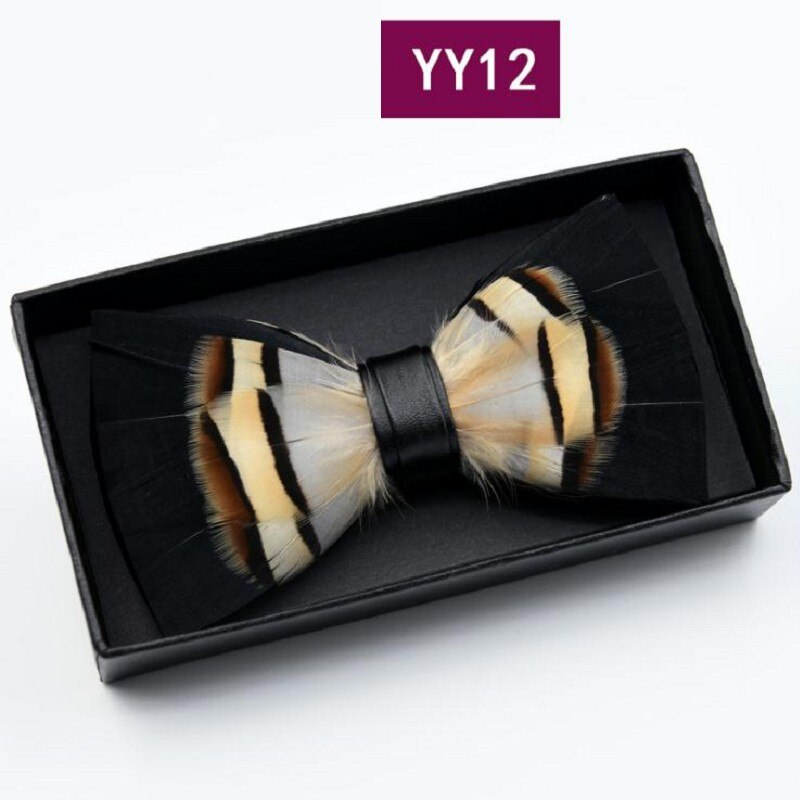 Tie feathers PU bow ties butterfly