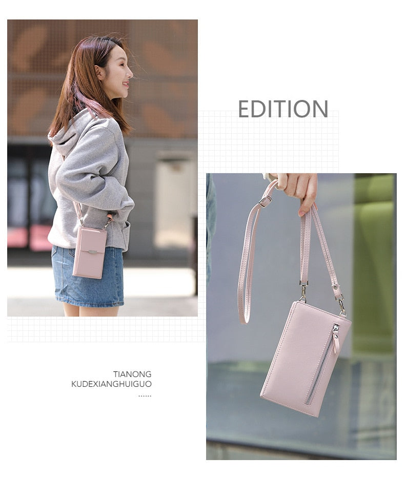 Women Casual Wallet Brand Cell Phone Wallet Big Card Holders Wallet Handbag Purse Clutch Messenger Shoulder Straps Bag