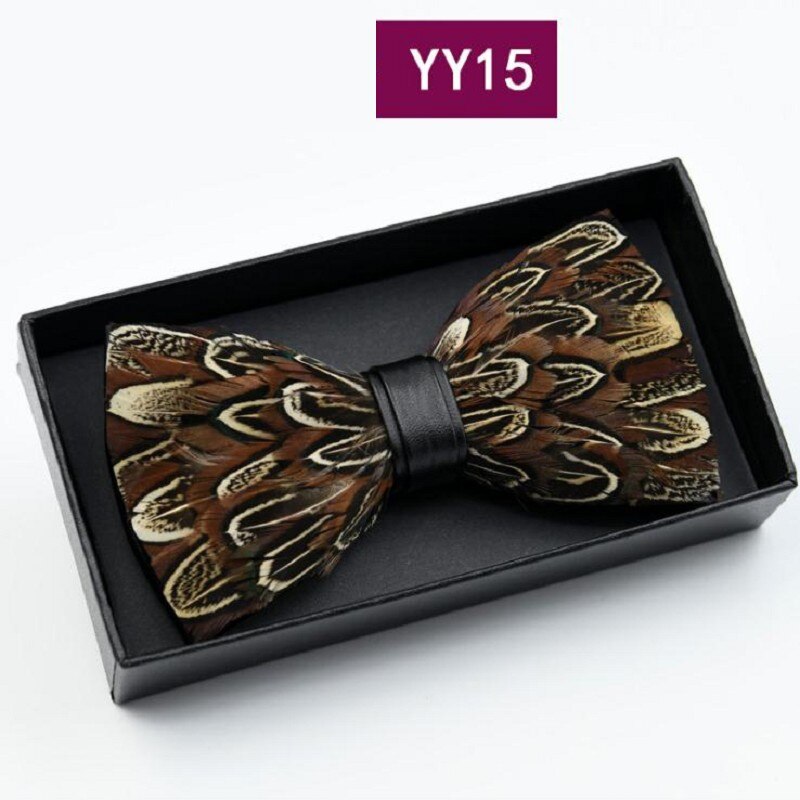 Tie feathers PU bow ties butterfly