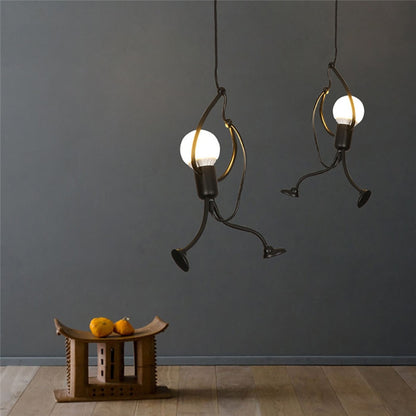 Modern Charming Hanging Chandelier Creative Iron Pendant  Lamp For Indoor Lighting Swing Small Humanoid Chandelier