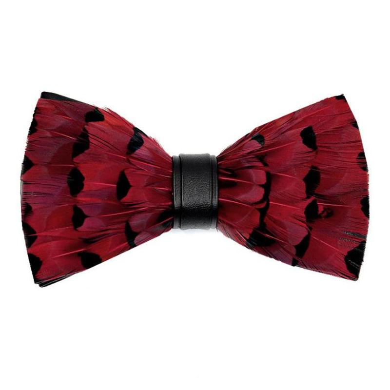 Tie feathers PU bow ties butterfly