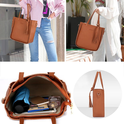 PU Leather Women's Shoulderbag +Casual Tote + Lady Handbag +Card Coin Bags Purse Messenger Satchel 4pcs/set