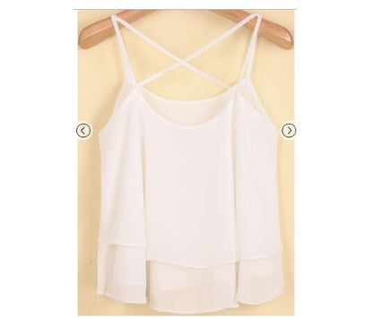 Camis Lotus Leaf Tanks Women Chiffon Summer Casual Condole Belt Blouse Tees Sleeveless Shirt Blouse Casual Tank Tops