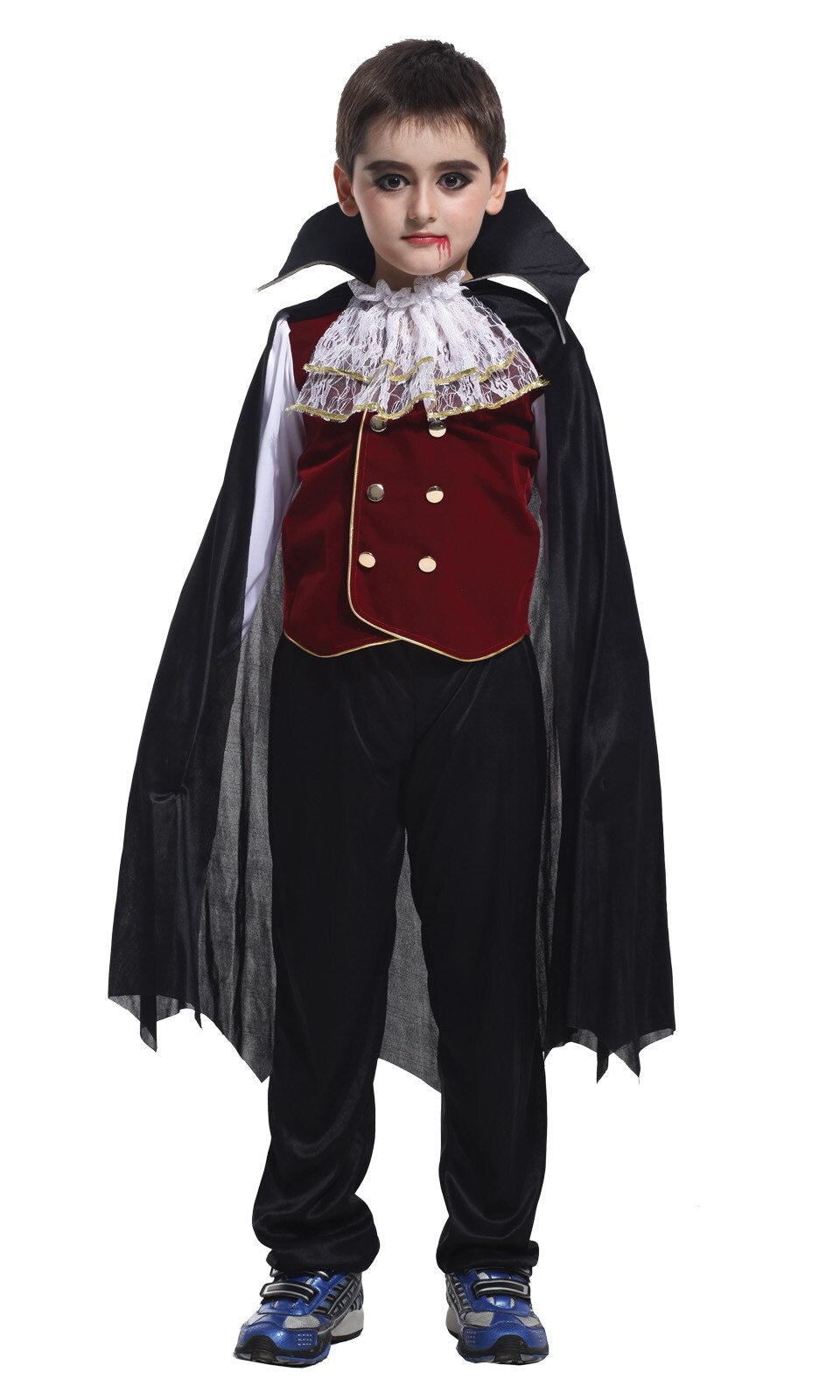 Children's Boys / Girls Halloween Cosplay Costume Long Sleeve Top + Pants + Cloak Vampire Performance Costume 3pcs/set